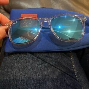 Kids clear and mirrored blue ray bans